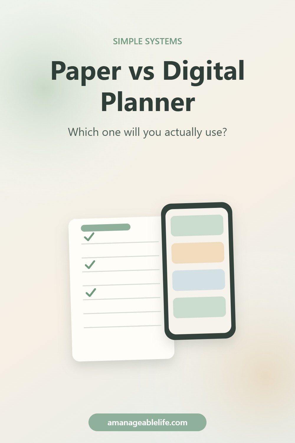 Pinterest pin: Paper planner vs digital planner, which one will you actually use